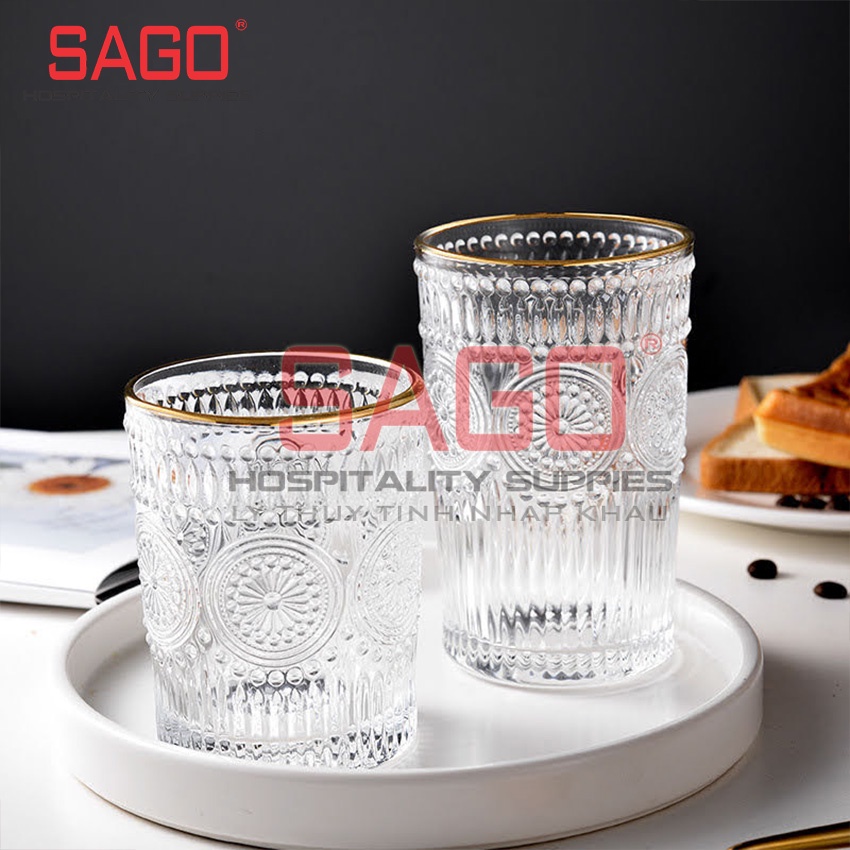 Ly Thủy Tinh , Cốc Thủy Tinh Deli Baroque Glass 300ml , 350ml | Tùy chọn Dung Tích