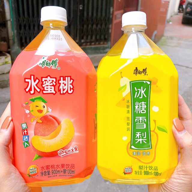 Nước lê - đào chưng đường phèn thần thánh - chai 1000ml