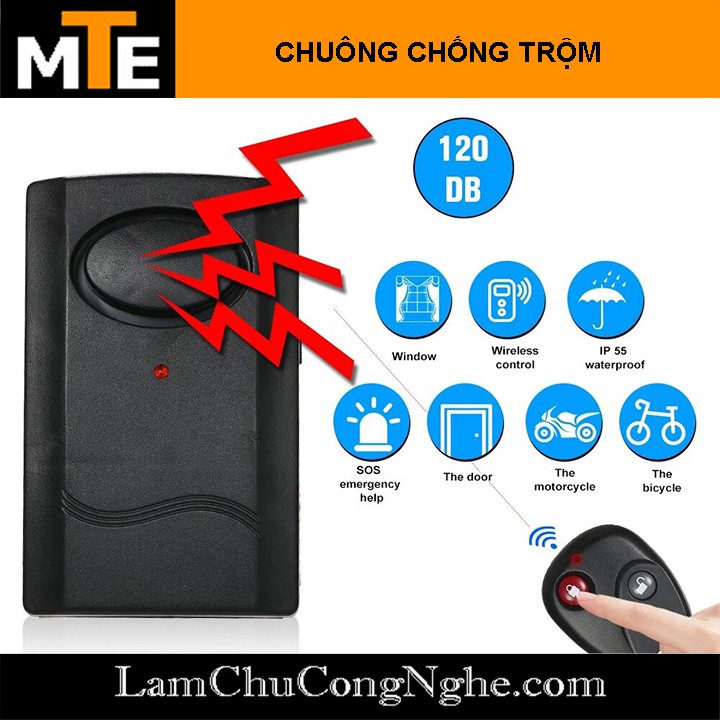 Bộ báo động chống trộm bằng cảm biến rung có điều khiển từ xa