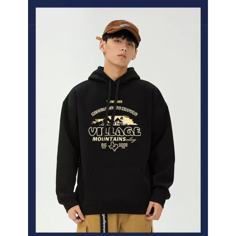Áo Hoodie Mũ Trùm Đầu VILLAGE Nỉ Ngoại Phong Cách Nam Nữ Thời Trang Hot Trend 2022