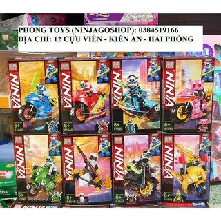 Lắp ráp xếp hình non lego ninjago movie prck 61040 minifigure : xe máy của các chiến binh ninjago 8 bộ