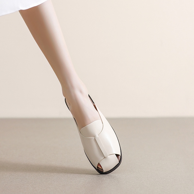 Dép Bít Mũi Phong Cách Retro Mùa Hè Mới Cho Nữ Size 34-42