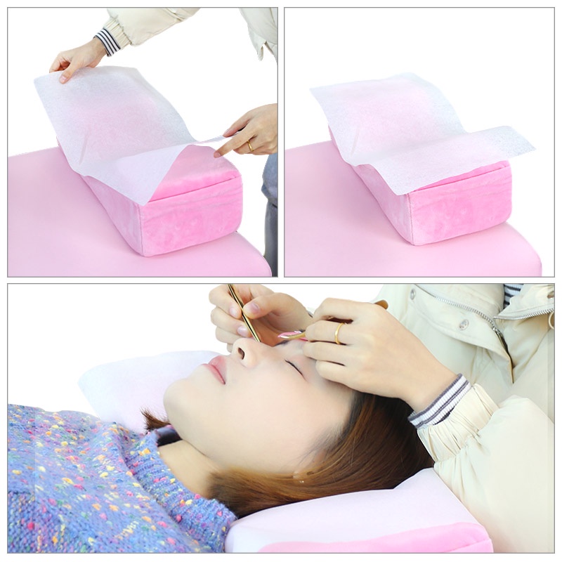 Mở rộng hàng lông mi bằng vải Flannel cọc lông mi piling được thêm vào thẩm mỹ viện bằng cổ đỡ đầu