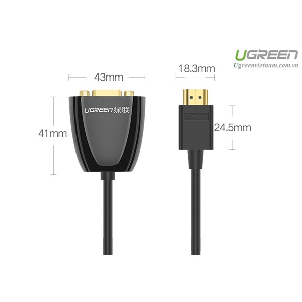 Cáp chuyển HDMI Sang VGA  chính hãng Ugreen 40253 cao cấp