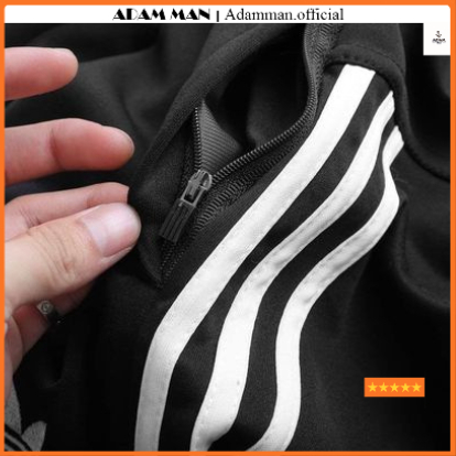 Quần thể thao nam nữ ống suông lót dày dặn, quần 3 sọc trẻ trung, năng động - Adam Man