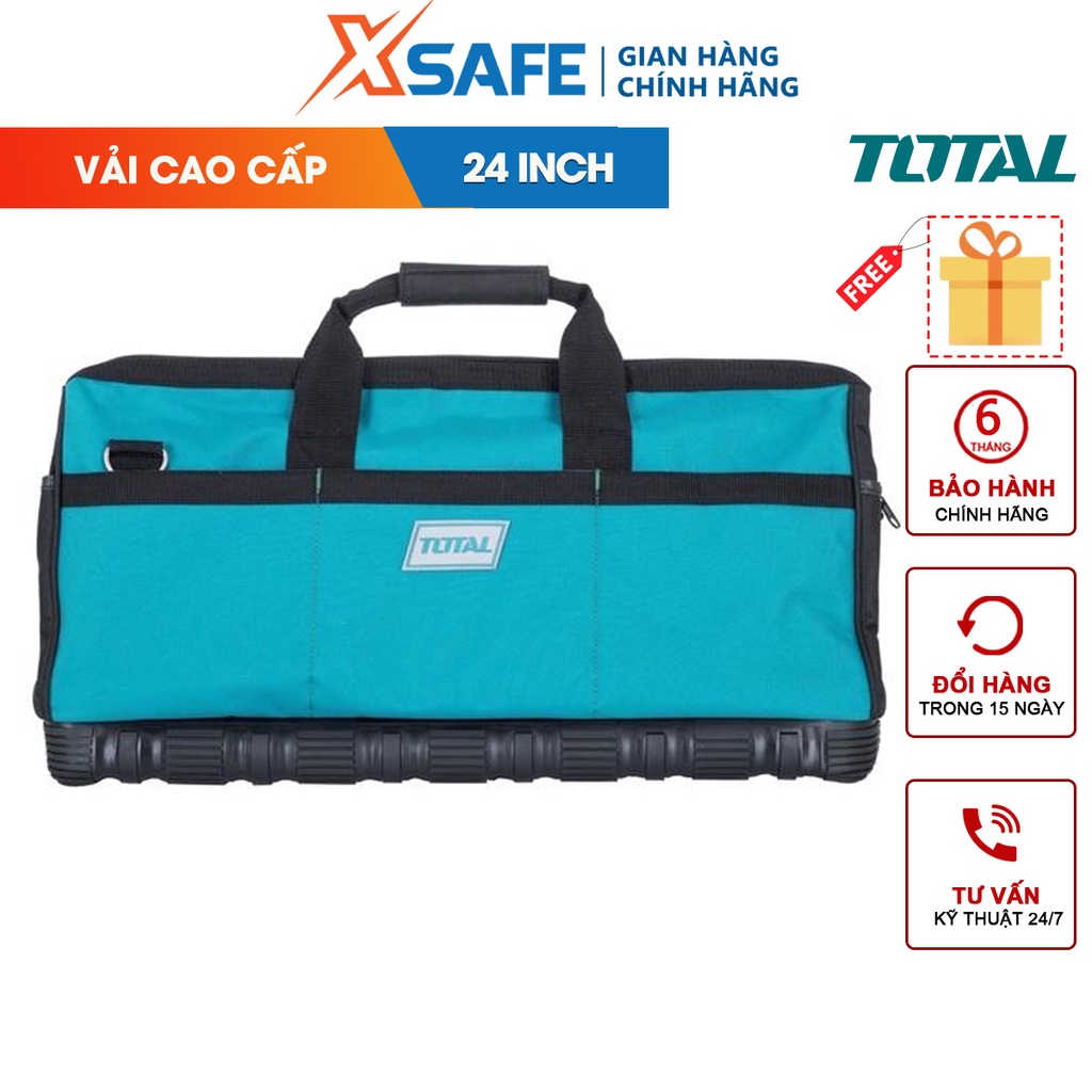 Túi đựng đồ nghề dụng cụ Total THT16241 24inch đáy nhựa chống va đập, siêu bền bỉ, giỏ đựng đồ nghề kỹ thuật cho thợ
