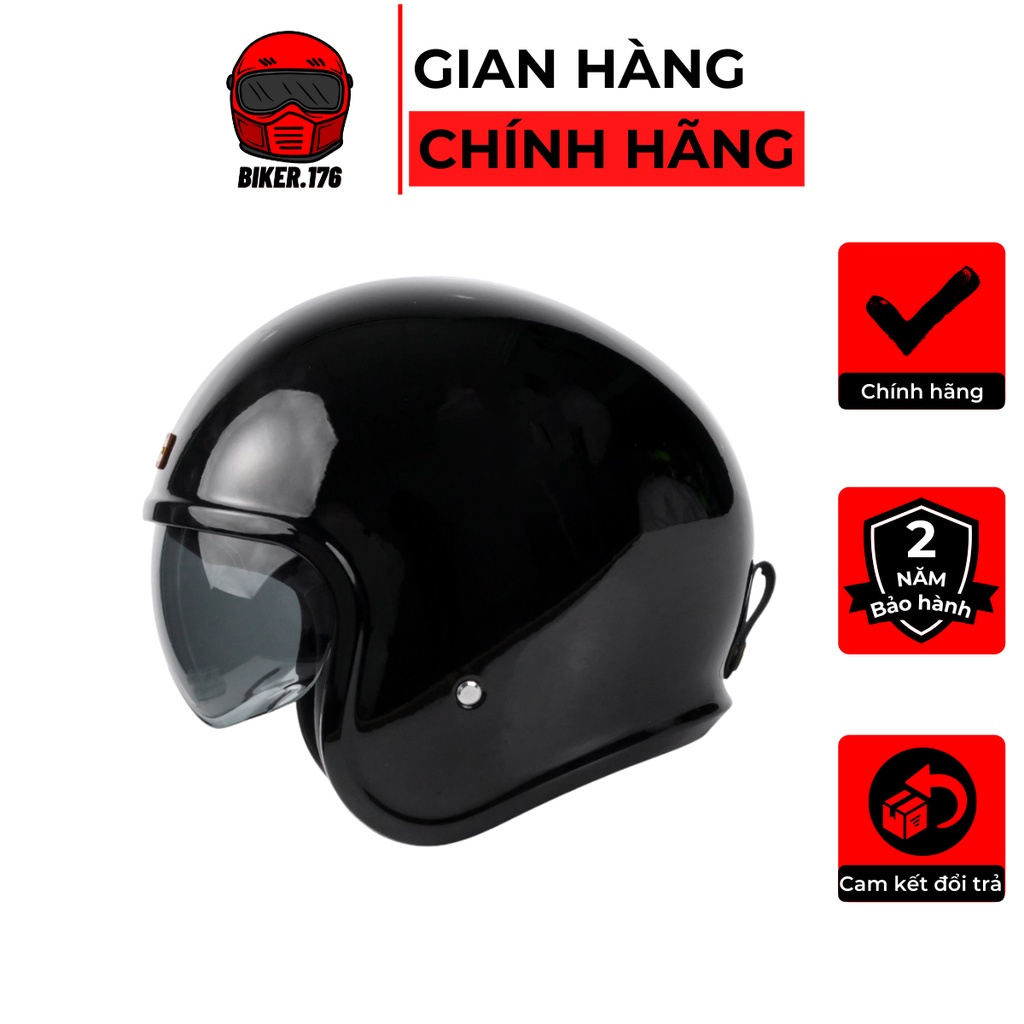 Mũ bảo hiểm 3/4 kính âm Bulldog Beagle - BIKER.176 - Mũ bảo hiểm chính hãng Vũng Tàu