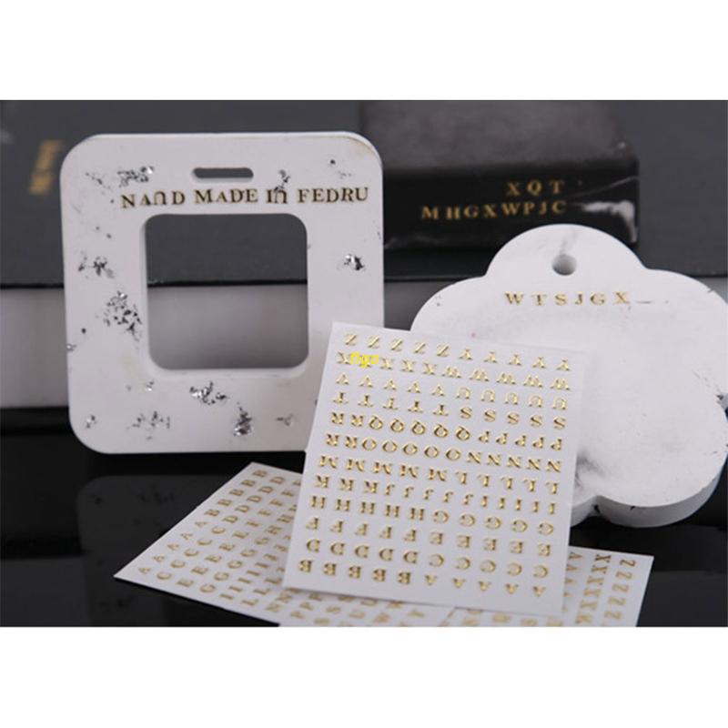 Set 5 tờ nhãn dán kim loại chữ tiếng anh trang trí đồ thủ công mỹ nghệ/trang sức diy