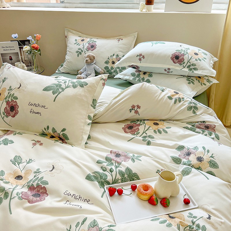 Bộ Chăn Ga Gối Cao cấp Cotton Poly ETAMI Họa tiết Hoa đẹp Đủ Kích thước (Không kèm ruột)