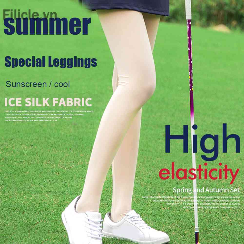 Quần Legging Chống Nắng Bằng Lụa Mát Co Giãn Thời Trang Chơi Golf Cho Nữ