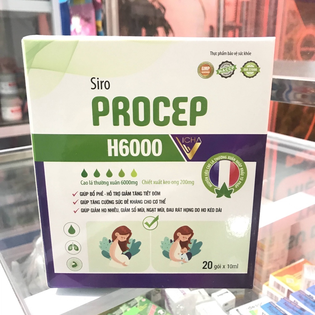 ✅ siro bổ phế PROCEP H6000 dạng gói giảm ho long đàm rát họng siro cao lá thường xuân tỏi đen chanh đào
