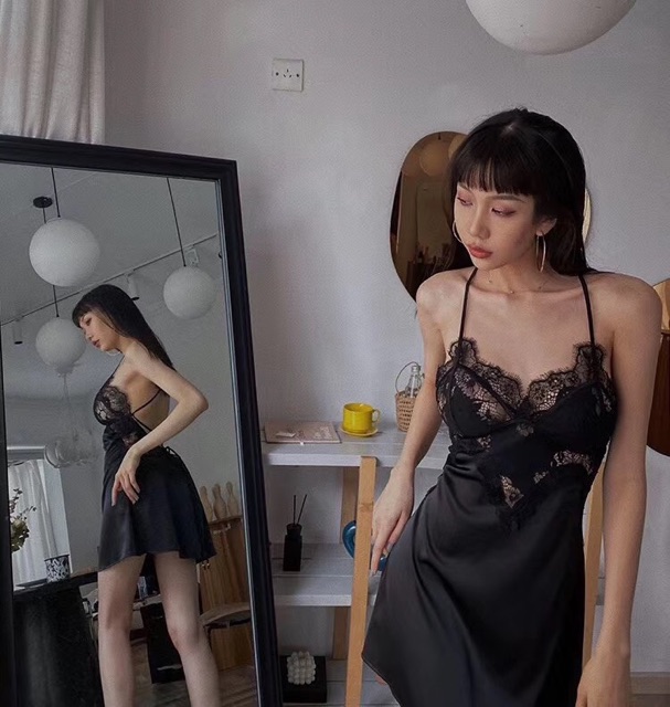 VÁY LỤA PHỐI REN CC2