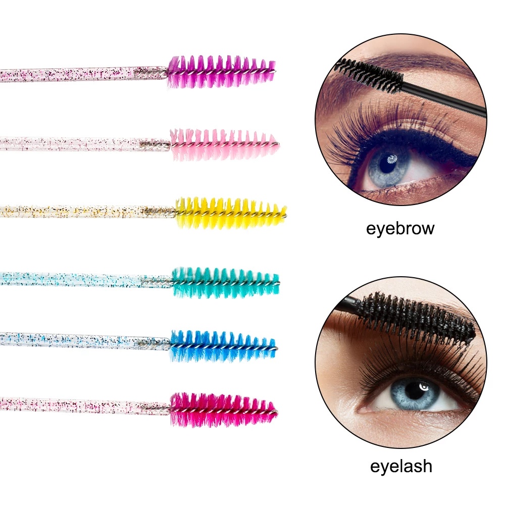 Bộ 50 Cọ Mascara Dùng Một Lần Chất Lượng Cao Phù Hợp Cho Lông Mi / Lông Mày 7 Màu Tùy Chọn