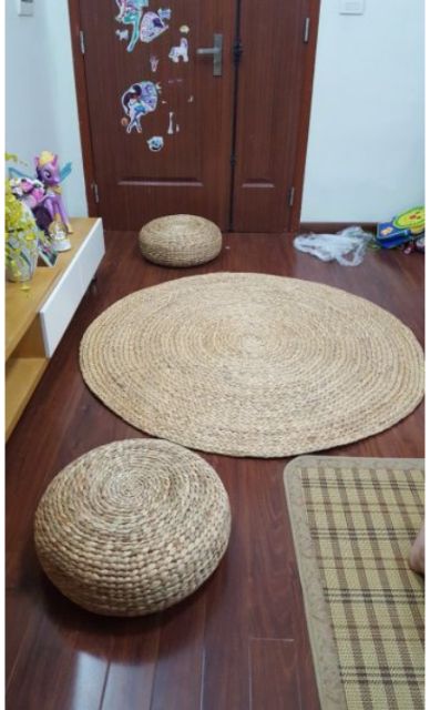 Thảm lục bình, thảm cói decor trải sàn chụp ảnh xuất khẩu _ Hưng Phúc  size 150cm
