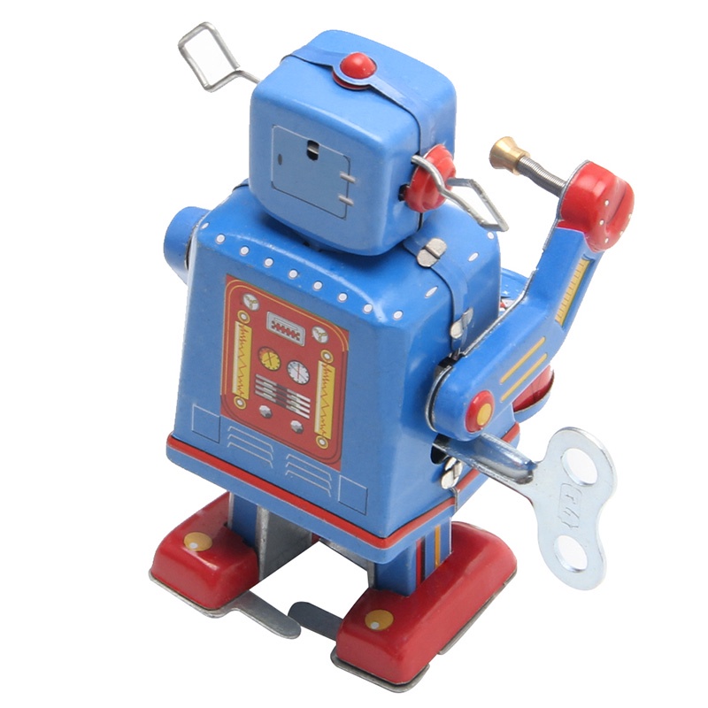 Robot đồ chơi lên dây cót bằng kim loại phong cách Retro