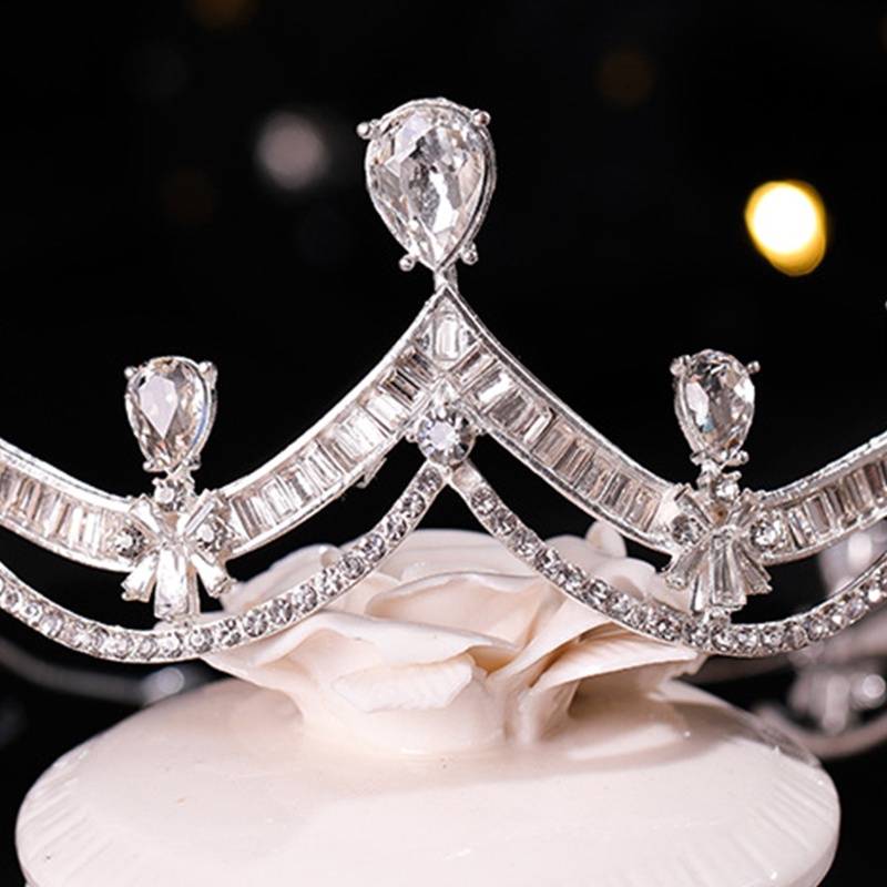 Cài Tóc Hình Vương Miện Đính Đá Đơn Giản Dành Cho Cô Dâu