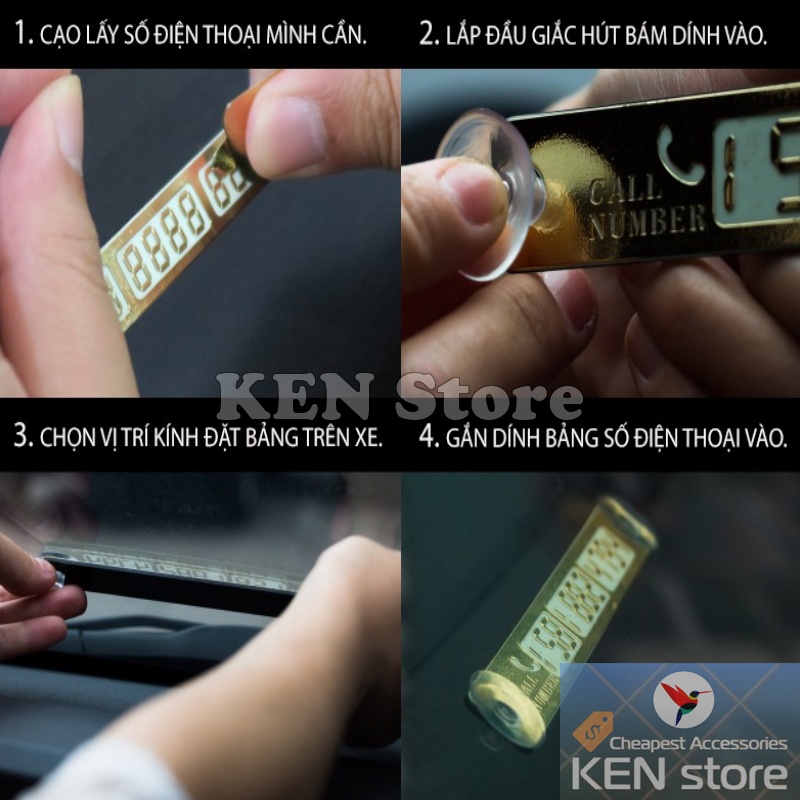 Thẻ ghi số điện thoại dán kính xe ô tô khi đỗ xe