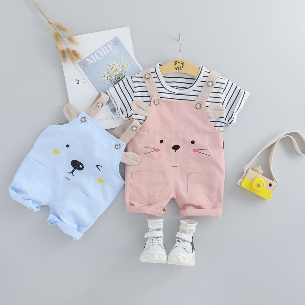 Quần yếm cho bé ❣️COMBO❣️ QUẦN YẾM + ÁO THUN COTTON 💞Cho bé trai gái từ 1~5 tuổi