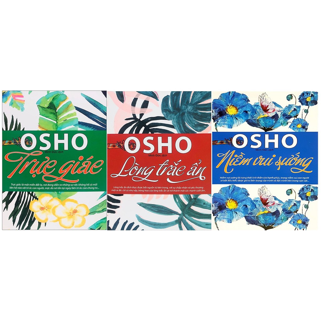 Combo Sách - Tác giả Osho: Trực Giác + Lòng Trắc Ẩn + Niềm Vui Sướng
