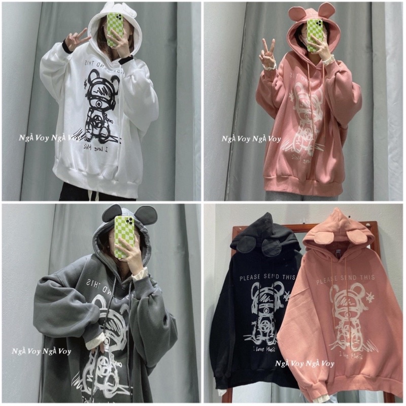 Áo Hoodie Nam Nữ Tai Thỏ Nhiều Màu Có Ảnh Thật Tự Chụp - Áo Thu Đông Chất Nỉ Mềm Mịn Hottrend 2021 Rubystore | BigBuy360 - bigbuy360.vn