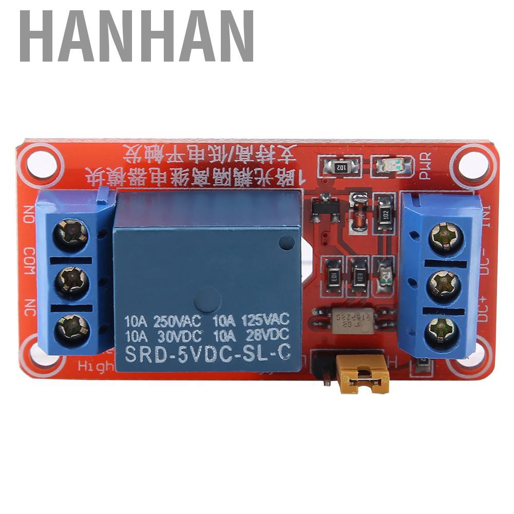 HANHAN 1 Channel Optocoupler Relay Module Board High & Low Trigger 5V/12V/24V 