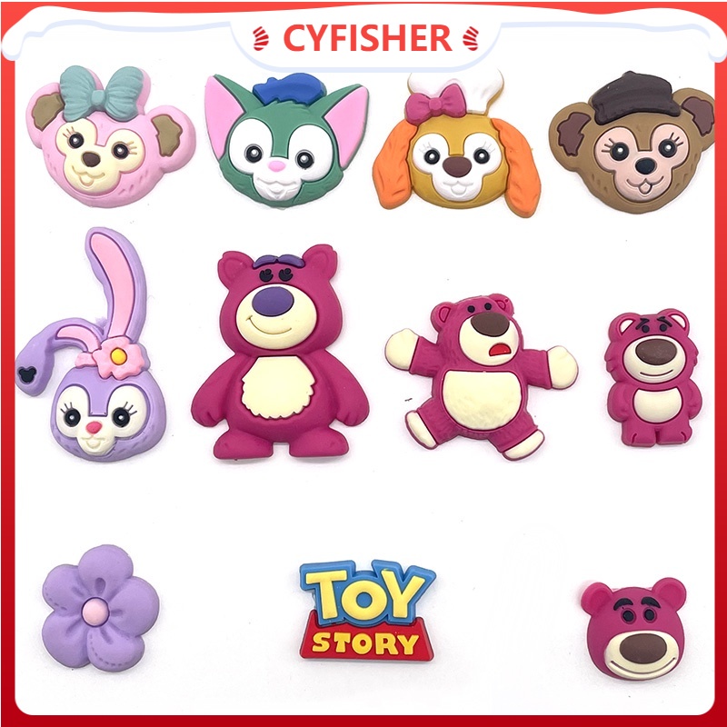 Phụ Kiện Trang Trí Giày Dép Crocs/Giày Crocs/Giày Dép Bằng PVC Họa Tiết Hoạt Hình Toy Story/Gấu Dâu Tây Dễ Thương DIY