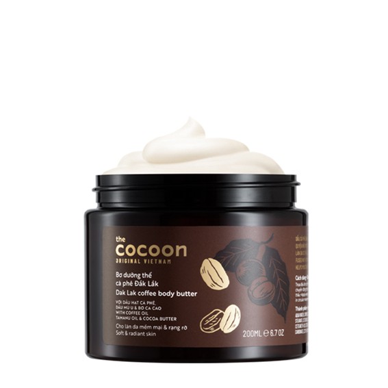 Bơ Dưỡng Thể Cà Phê Đắk Lắk Cocoon 200ml tặng son