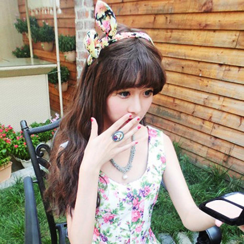 Băng Đô Cài Tóc Đính Nơ Họa Tiết Kẻ Sọc &amp; Hoa Cổ Điển Cho Nữ