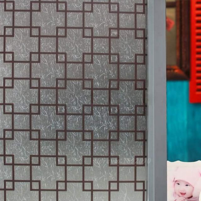 3m Giấy dán kiếng ô vuông lớn nâu