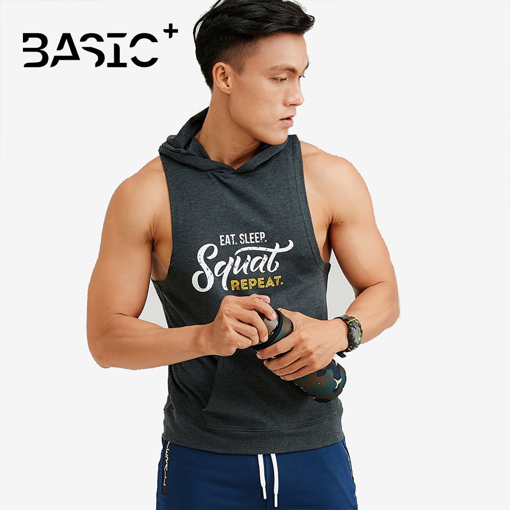 [Mã FAMALLT5 giảm 15% đơn 150K] Áo tanktop hoodie squat nam After All, màu xám - A03-02