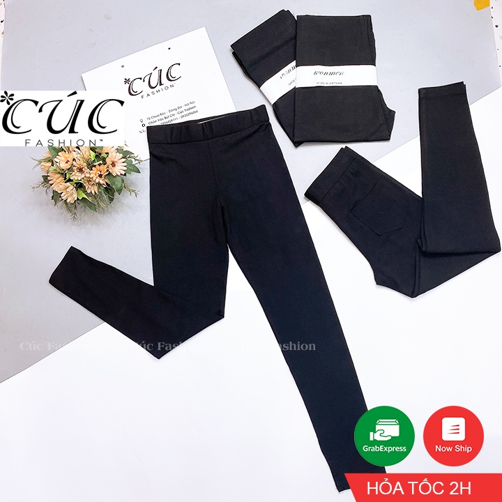 Quần legging dài nữ Cúc Fashion vải thun cao cấp giữ nhiệt leggin thun cạp cao ôm bó vải dày dặn bigsize QL08 | BigBuy360 - bigbuy360.vn