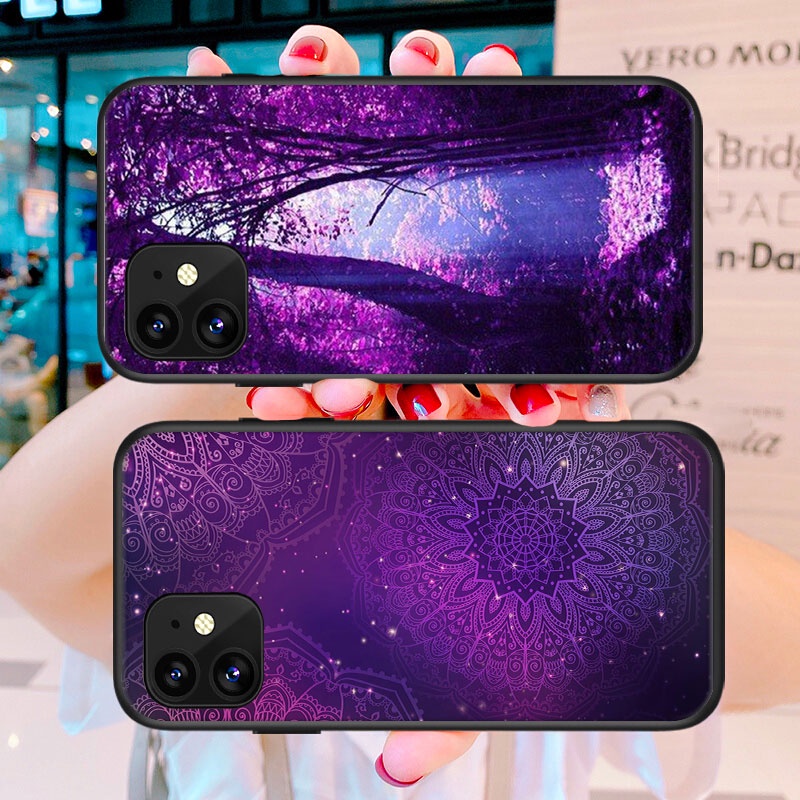 Ốp Điện Thoại Tpu Màu Tím Cho iPhone 11 XR XS 5 5S 6 6S 7 / 8 / SE 2020 Plus