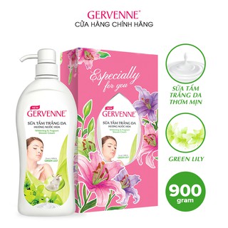 Hộp quà sữa tắm trắng da Gervenne Green Lily 900gr