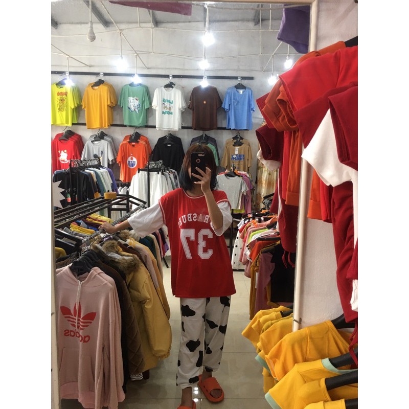 Áo phông unisex bóng rổ phối viền tay lỡ | BigBuy360 - bigbuy360.vn