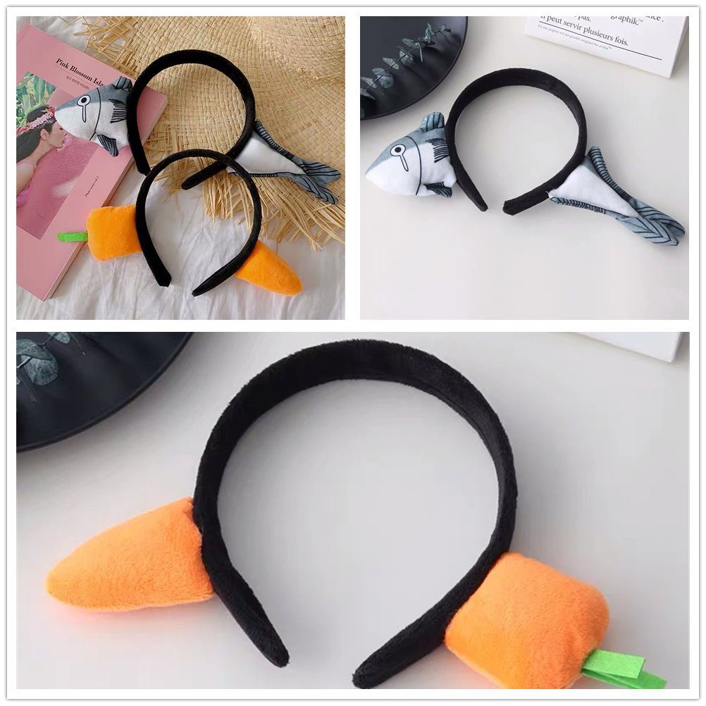 Băng Đô Cài Tóc Hình Cá Mập/Cà Rốt Dễ Thương Cho Nữ