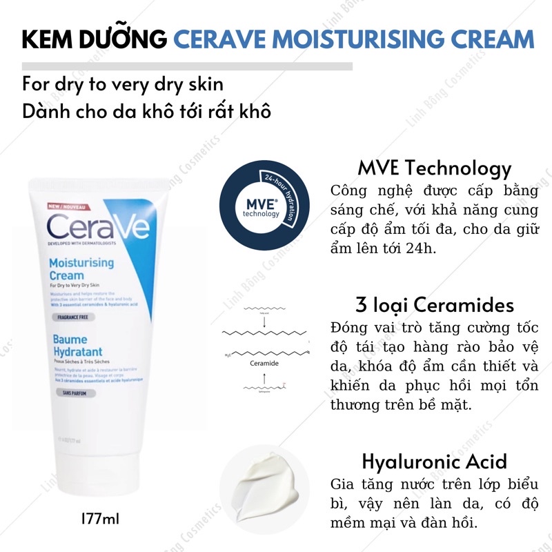 KEM DƯỠNG ẨM CERAVE MOISTURIZING CREAM (chọn phân loại)