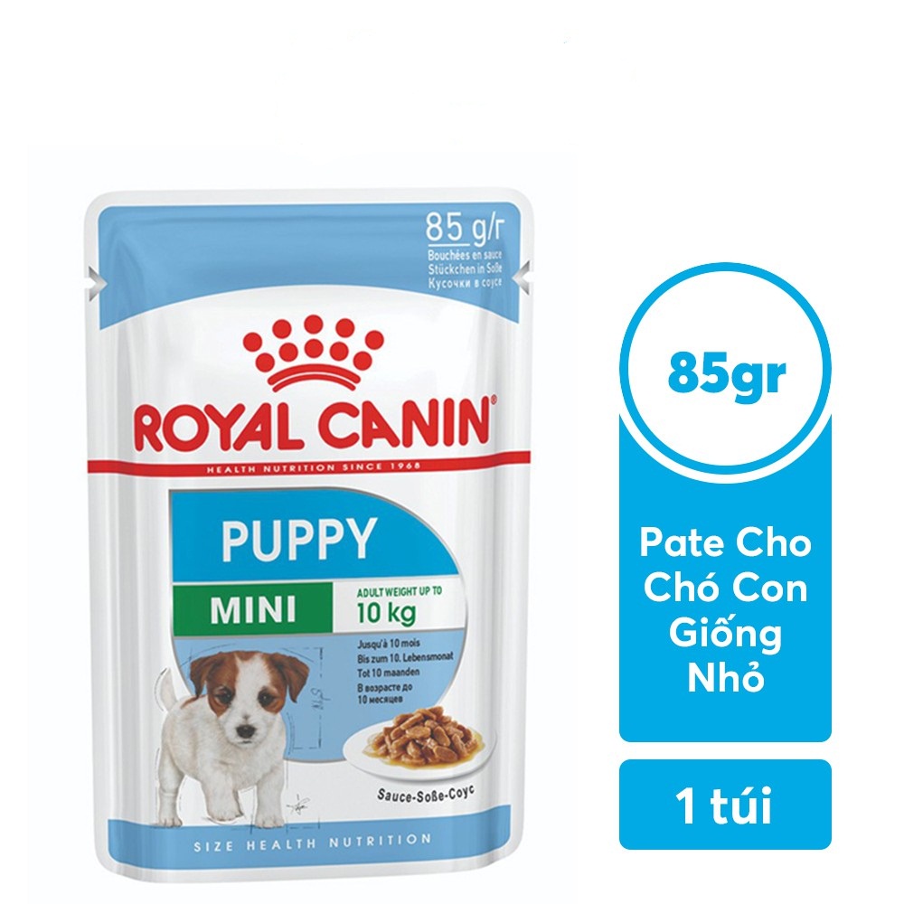 RoyalCannin-Pate/Thức ăn ướt Mini Puppy 85g dành cho chó con từ 2-10 tháng tuổi, giống nhỏ bổ sung dinh dưỡng và vitamin