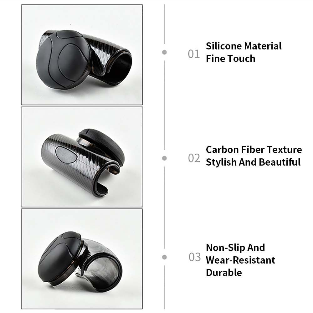 Phụ kiện núm xoay 360 độ tăng cường lực tay lái xe hơi hình quả bóng bằng nhựa kim loại cao cấp