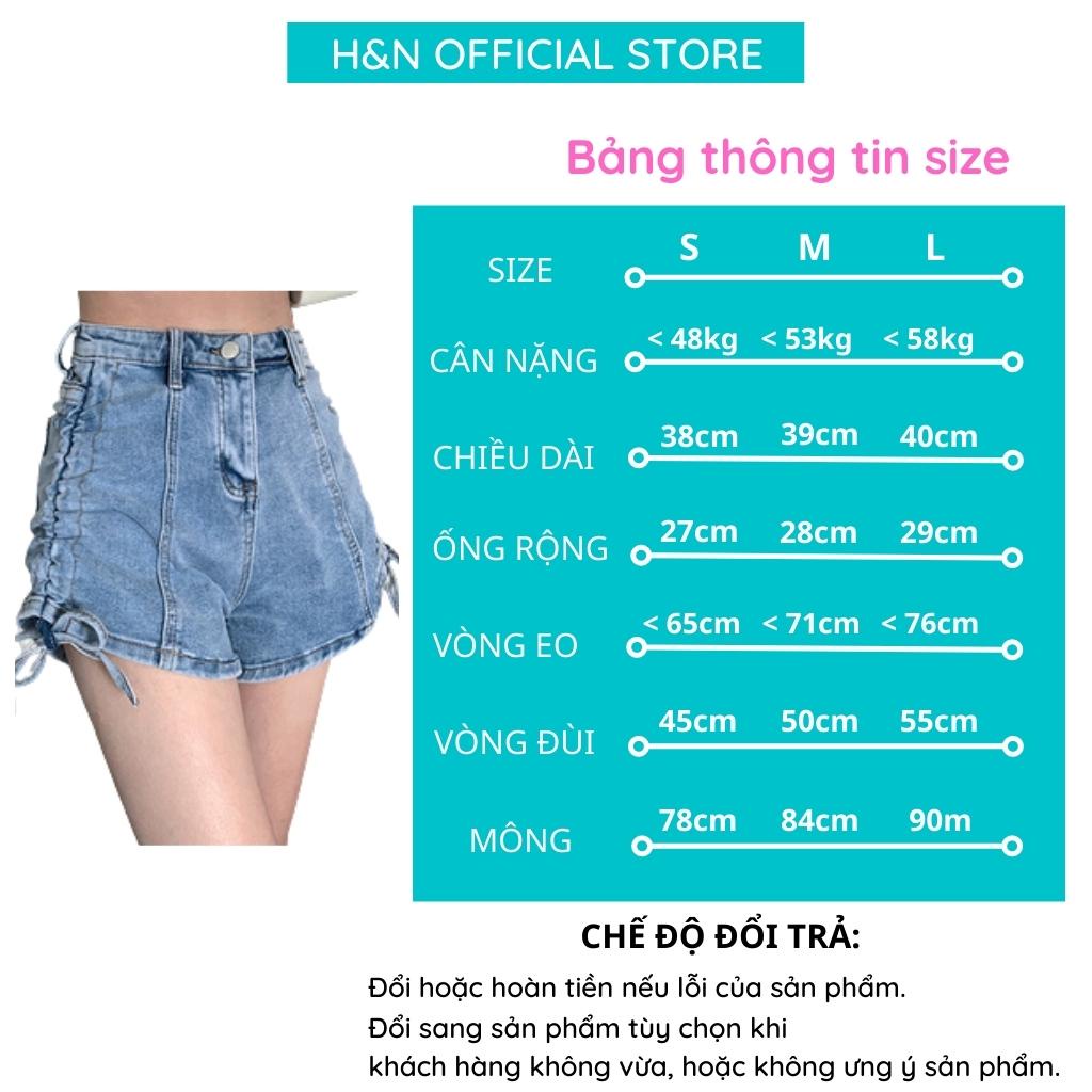 Quần đùi jean nữ lưng cao quần short jean nữ rút dây dáng ôm nâng mông HN Clothing Q13 | BigBuy360 - bigbuy360.vn