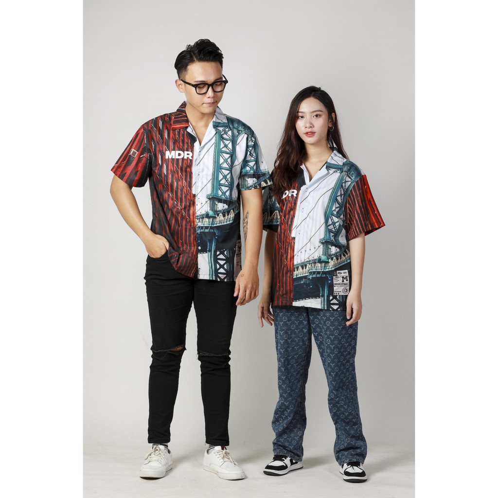 31 Áo Sơ Mi Unisex Hoạ Tiết Tay Ngắn Cổ Vest Thời Trang nam nữ Vải Lụa Chính hãng Local Brand Mi Midori