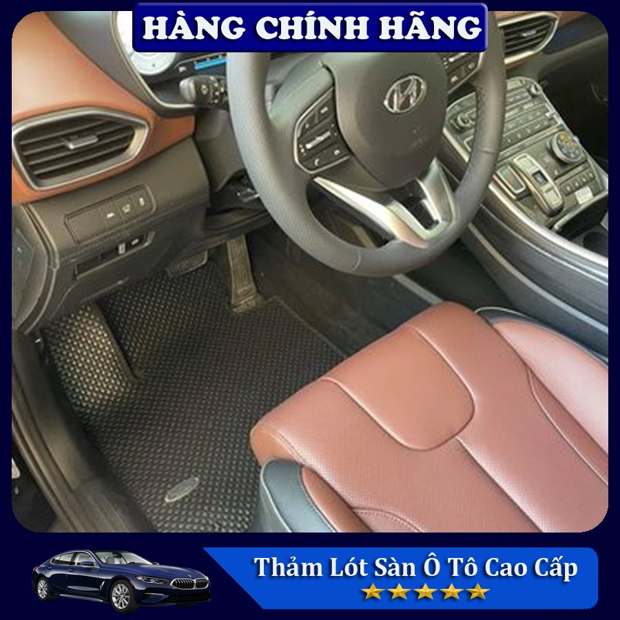 Thảm Lót Sàn Ô Tô KATA Cao Cấp Cho Xe Hyundai Santafe  - Không mùi, Không ẩm mốc, Dễ dàng vệ sinh