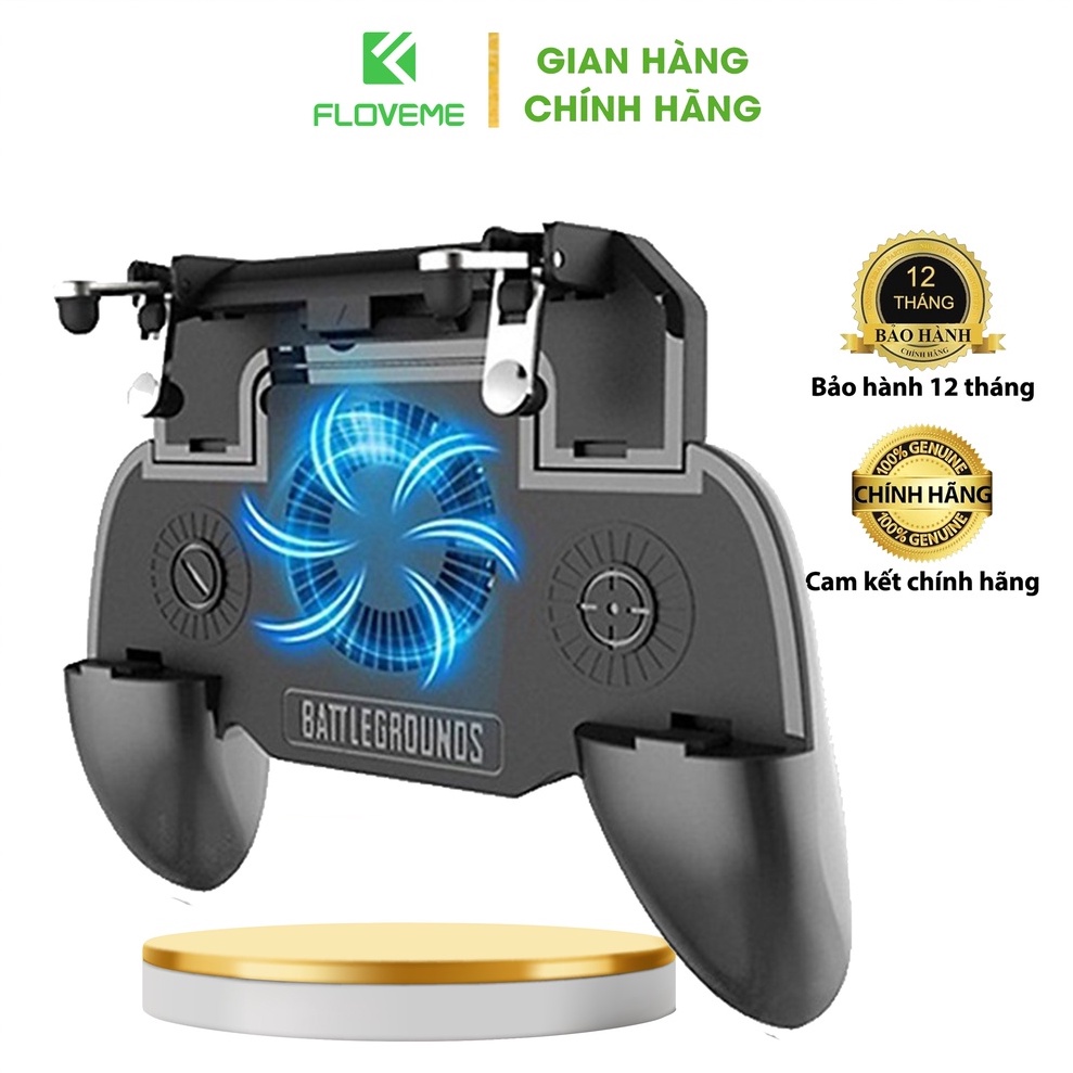 Tay Cầm Chơi Game Pubg - Ros Floveme Tích Hợp 4 IN1, FF/Liên Quân Mobile Cao Cấp kiêm Quạt Tản Nhiệt Kiêm Sạc 2000MAh