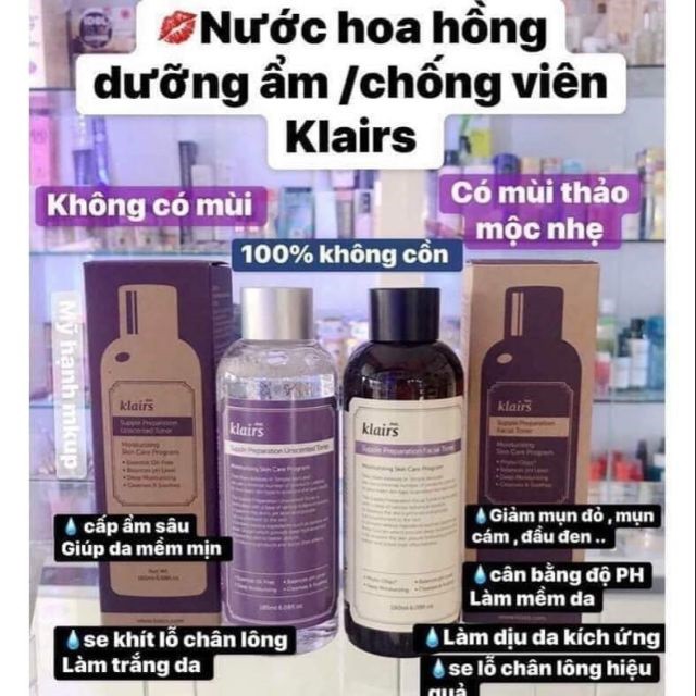 Nước Hoa Hồng Dành Cho Da Nhạy Cảm Dear, Klairs Supple Preparation Toner 180ml