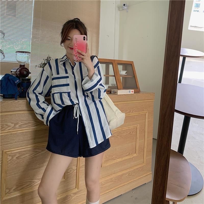 [SET SƠ MI ] Set Trang Phục Nữ, Set Đồ Cá Tính Áo Sơ Mi Kẻ Phối Quần Ngắn | BigBuy360 - bigbuy360.vn