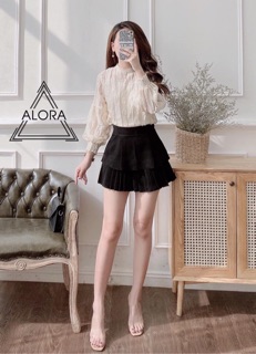 Áo ren tay bồng (ảnh thật, clip mặc thật)