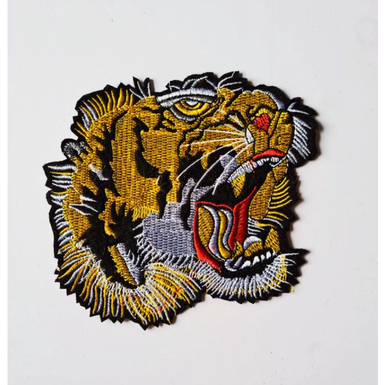 Patch/ Logo/Sticker Đầu Hổ Thêu Ủi Dùng Trong Trang Trí Quần Áo