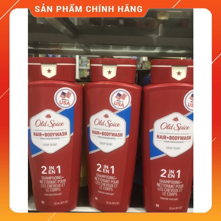 [chính hãng]Sữa tắm gội Old Spice HighEndurance 2in1 - Mỹ - 532ml mùi thơm mạnh mẽ dành cho nam giới  liu hương thơm lâu