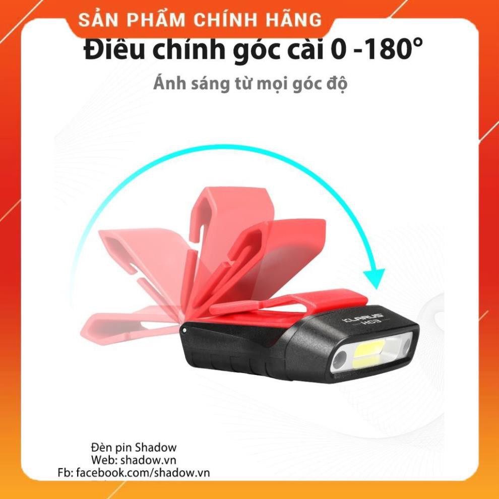 [BẢN MỚI NHẤT] [HÀNG NHẬP KHẨU] KLARUS HC3 - Đèn pin và đèn sạc đội đầu đeo đầu cảm biến chuyển động mini 100lm pin sạc