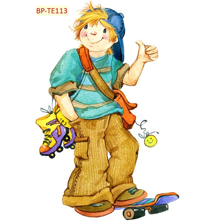 Tranh Dán Tường 3D Phòng NHÂN VẬT Hoạt Hình Ngộ Nghĩnh