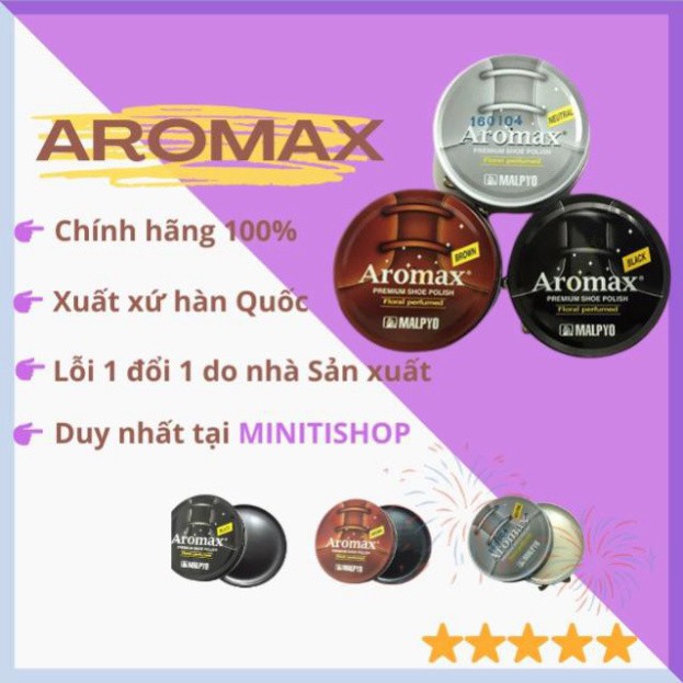 [Beman123]  Xi Đánh Giày Aromax Hàn Quốc Cao Cấp, Chất Lượng, Đủ 3 Màu Đen, Nâu Bò, Trắng Bóng